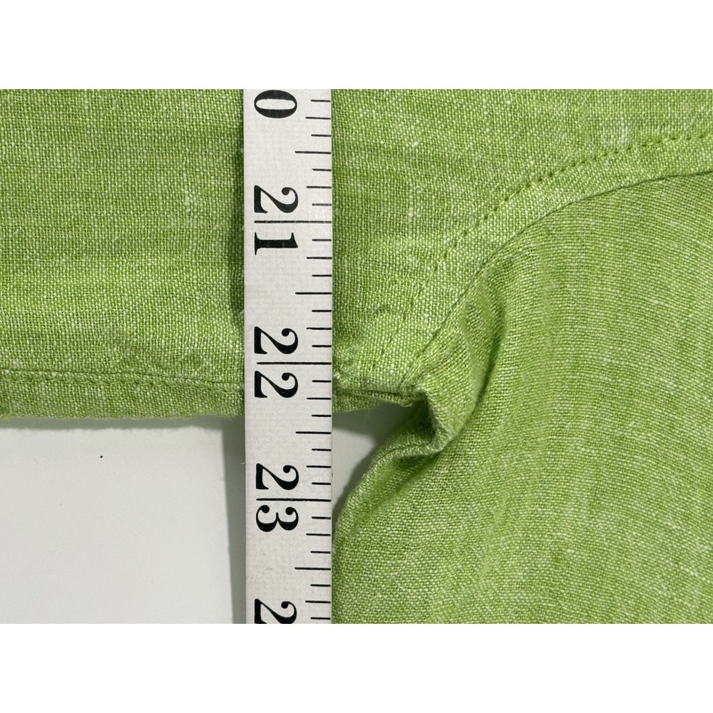 C&C California Button-Down Shirt 100% Linen Lime Green Size M - Picture 7 of 8
